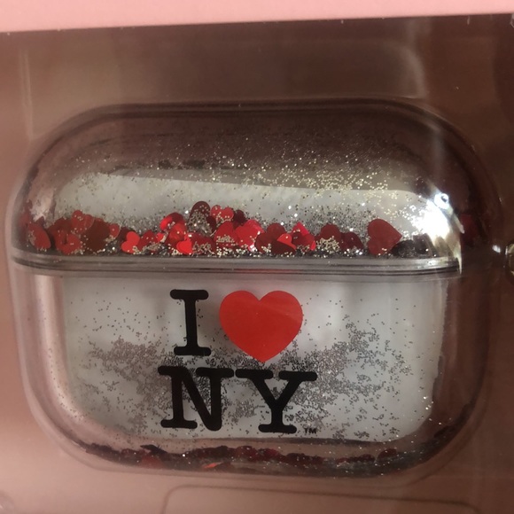 NWT Kate Spade I ❤️ New York Liquid Glitter AirPods Pro Case - Picture 10 of 10